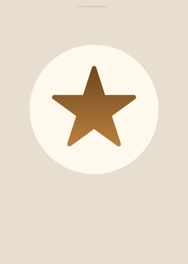 Lys beige stjerne bronze dot