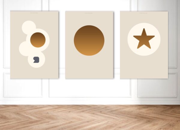 Lys beige stjerne bronze dot - Image 2